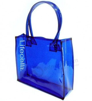 Atacado personalizado de alta qualidade bela bolsa de compras e PVC saco de mão promocional