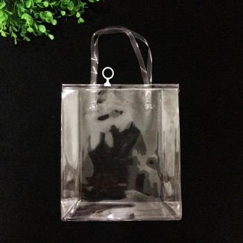 Sacchetti trasparenti all'ingrosso di alta qualità in Pvc trasparente, sacchetti di plastica regalo, grande borsa a maNo di spessore