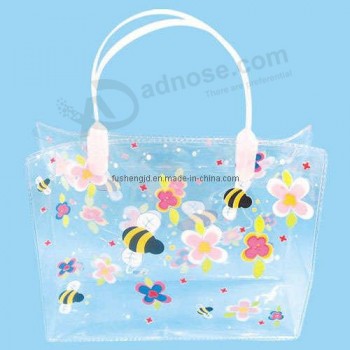 Wholesale Customized high quality Accept Order Clear Ptint PVC Handle Bag