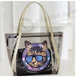 En gros personnalisé de haute qualité oem clair durable sac fourre-tout en Pvc haut
