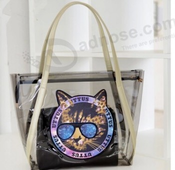 Wholesale Customized high quality OEM Clear Durable Top PVC Tote Bag