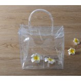 En gros personnalisé bleu bouton Pvc sac à provisions de haute qualité