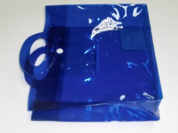 Wholesale Customized high quality Eco-Friendly Non-Toxic Promotional Blue PVC Handle Bag