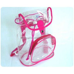Alto personalizado-Final oem clear barato PVC jelly bag com tiras
