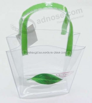 Alto personalizado-Final oem impressão clara saco de promoção de PVC com alça