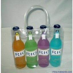 Customized high-end Hot Selling Recyclable Durable Clear PVC Shopping Bag with Button Closure