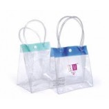Personalizado alto-Final eco amigable sin romper fuerte clara bolsa de plástico Cloruro de polivinilo manejar