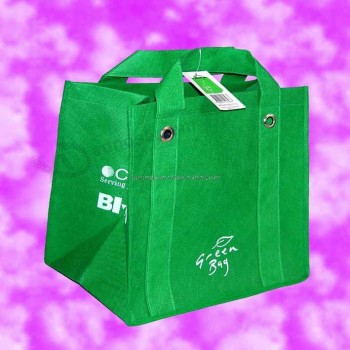 Customized high-end OEM Sewing Green Printing PVC Shopping Bag
