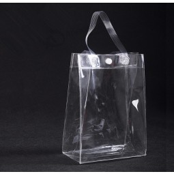 Alto personalizado-Final saco de mão de PVC transparente reciclável com Logotipotipo personalizado