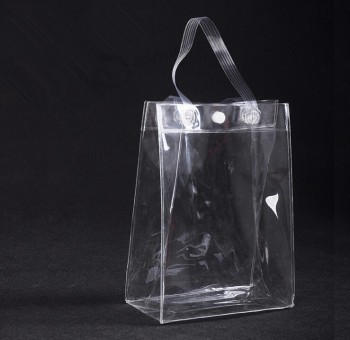Alto personalizado-Final saco de mão de PVC transparente reciclável com Logotipotipo personalizado