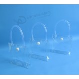 定制高-结束 oem可回收透明PVC手柄购物袋，自定义尺寸