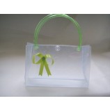Haut personnalisé-Fin sac en plastique transparent Pvc avec poignée