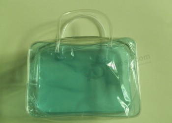 卸売カスタマイズ高-エンドリサイクル透明Pvcトートショッピングバッグのハンドバッグ