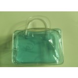 定制高-结束 oem可回收透明PVC拉链购物袋