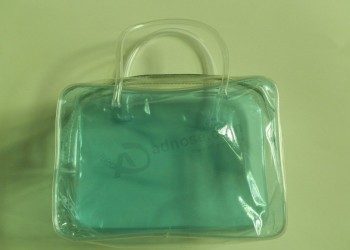 Alto personalizado-Fim oem reciclável transparente PVC zipper sacola de compras