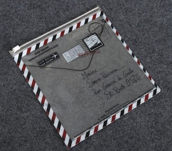 Personalizado alto-Final creativo color transparente cremallera bolsas personalizadas Cloruro de polivinilo archivador personalizado