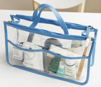 Haut personnalisé-Fin de voyage sac de lavage Pvc étanche sac cosmétique transparent sac de lavage des articles de toilette sac de bain