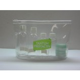 Customized high-end Foldable Eco-Friendly Transparent PVC Travel Cosmetic Bag with Zipper