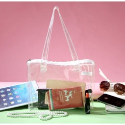 Alta personalizzato-Borse per trucco portatile in Pvc trasparente di grosso spessore