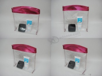 Alto personalizado-Final selo de calor impressão clara bolsa de maquiagem PVC