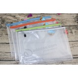 Personalizado alto-Final bolsas de cremallera de rejilla transparente y más especificaciones bolsa de archivo eva
