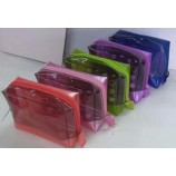 Haut personnalisé-Fin 100% biodégradable Pvc trousse de toilette avec fermeture à glissière