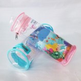 定制高-结束oem印刷beactiful拉链塑料PVC圆筒袋