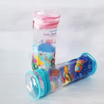 Alto personalizado-Saco do zíper do cilindro do plsctic da impressão da caixa da extremidade para empacotar dos brinquedos