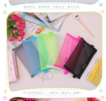 Customized high-end Eco-Friendly Beauty Clear PVC Toilet Mesh Bag for Skincare