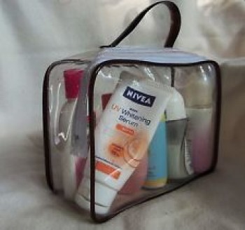 Groothandel op maat gemaakt hoog-Einde van duurzame duidelijk Pvc reizen cosmetische skin care case handtassen