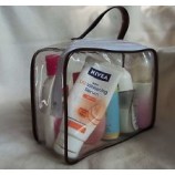 Wholesale Customized high-end Durable Clear PVC Travel Cosmetic Skin Care Case Handbags with your logo