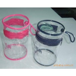 Wholesale Customized high-end Plastic Clear PVC Cylinder Bag Packaging Pouch with your logo