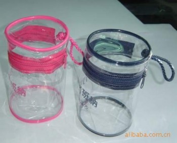 Wholesale Customized high-end Plastic Clear PVC Cylinder Bag Packaging Pouch with your logo