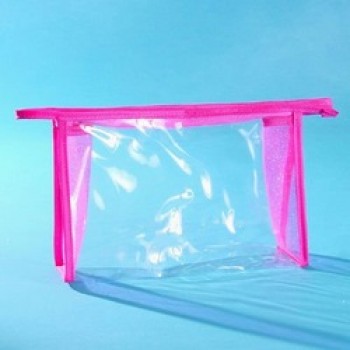 Bolsa de cremallera de Cloruro de polivinilo de coser transparente de alta calidad personalizada