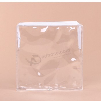 El Cloruro de polivinilo claro durable de alta calidad modificado para requisitos particulares se levanta la bolsa de la cremallera para los cosméticos