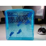 Customized high quality Blue Zipper PVC Cosmetic Makeup Bag