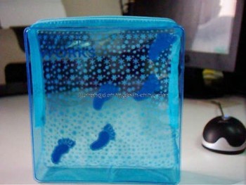 Maßgeschneiderte hochwertige blaue Reißverschluss PVC kosmetische Make-up Tasche