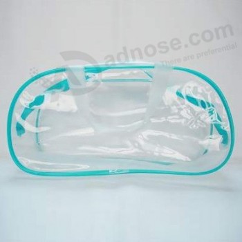 Customized high quality Eco-Friendly Clear PVC Stationery Bag with Piping