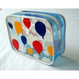 Wholesale Customized high-end Hot Blue Zipper Bag, PVC Pencile Case, PVC Toiletry Bag