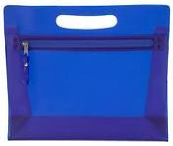 Wholesale Customized high-end Blue Ziipper Gusset Cosmetic PVC Bags
