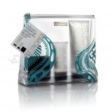 Groothandel op maat gemaakt hoog-Einde duidelijke afdrukken plastic rits Pvc make-up toilettas