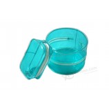 Groothandel op maat gemaakt hoog-Einde blauwe piping rits Pvc make-up tas
