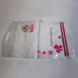 Großhandelstiefer Preis freier PVC-Plastikziplockbeutel mit Gewohnheit-Logo