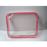 Al por mayor personalizado alto-Termine el bolso cosmético transparente del Cloruro de polivinilo de la venta caliente con la cremallera