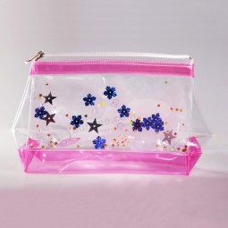 En gros personnalisé haut-Fin impression mode migPasn sac de fermeture à glissière en Pvc pour les cosmétiques