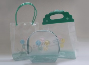 Wholesale Customized high quality Durable Clear PVC Plastic Makeup Handle Bag