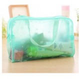 Wholesale Customized high quality Print Transparent PVC Handle Zipper Bag