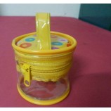 Bolsa de cremallera clara al por mayor de China de la forma de cilindro del Cloruro de polivinilo de la alta calidad de encargo al por mayor personalizada de la cremallera