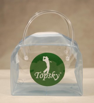 Großhandelsdruckplastik-kosmetische Handgrifftasche des Qualitätsdruckes freien