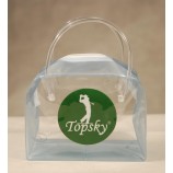 Wholesale Customized high quality Print Clear PVC Cosmetic Handle Bag